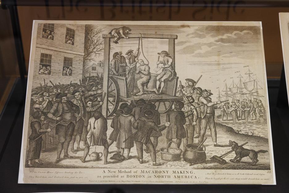 A photo of “A New Method of Macarony Making, as Practised at Boston in North America” from London, 1775. 