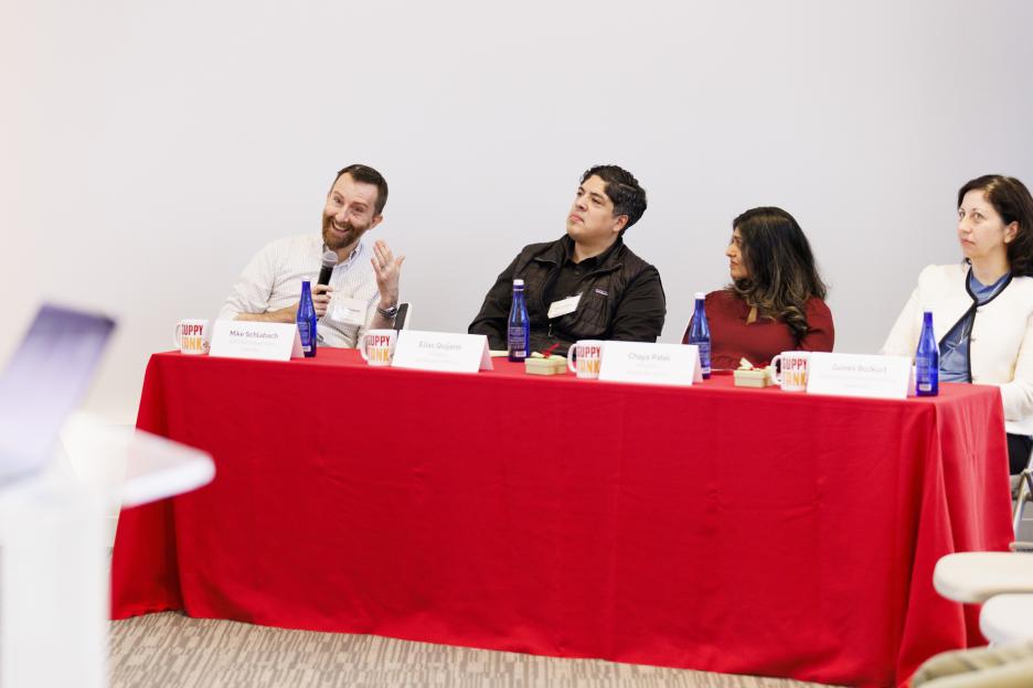 Mike Schlabach (left), Elias Quijano, Chaya Patel, and Gunes Bozkurt. 