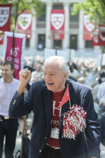 Charlie Atkinson celebrates his 65th reunion during Harvard Alumni Day, 2023.