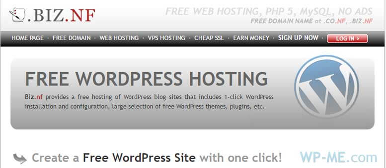 Biz.nf Free WordPress Hosting