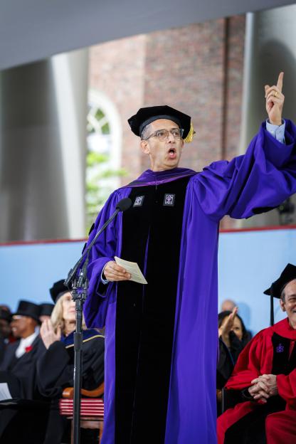 Dean of the Faculty of Law John Goldberg (pictured) delivers the presentation of degree candidates.