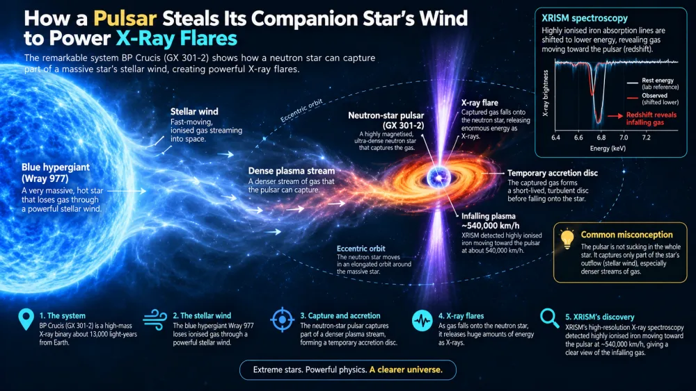 How a Pulsar Steals Its Companion Star’s Wind to Power X-Ray Flares