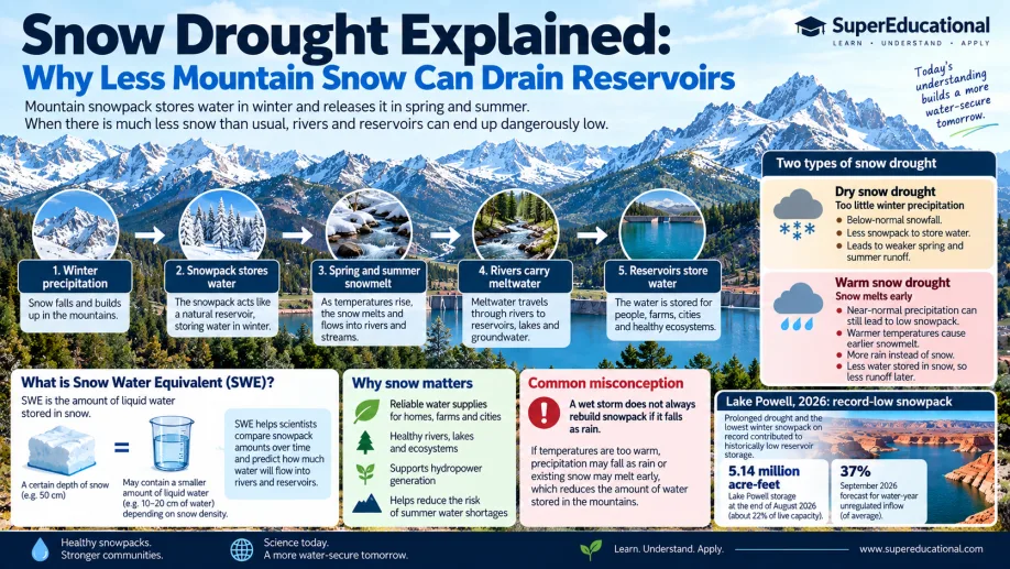 Snow Drought Explained: Why Less Mountain Snow Can Drain Reservoirs