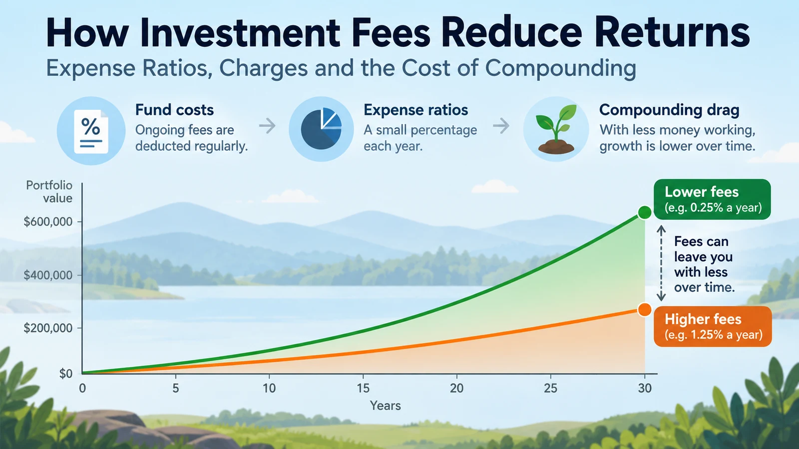 How Investment Fees Reduce Returns: Expense Ratios, Charges and the Cost of Compounding
