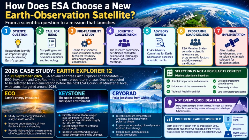 How Does ESA Choose a New Earth-Observation Satellite? Inside Earth Explorer Mission Selection