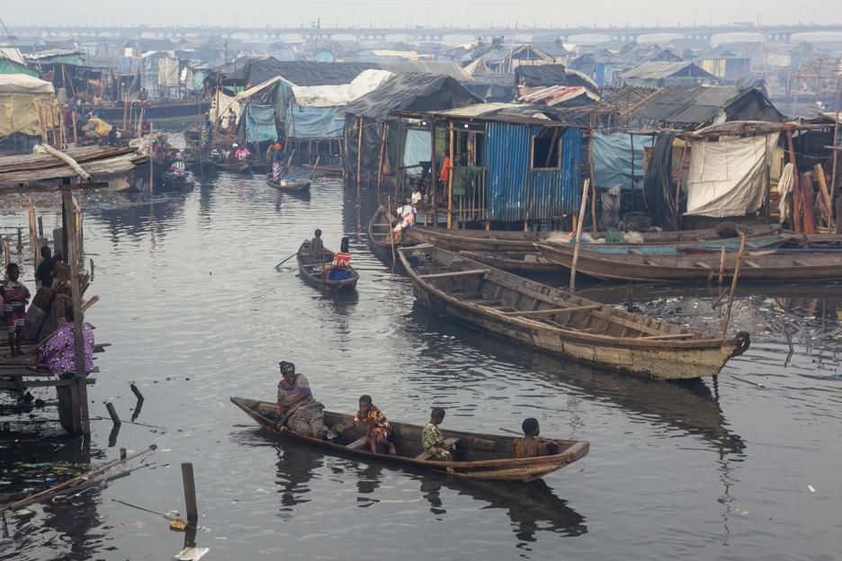 The Makoko community on the Lagos Lagoon.