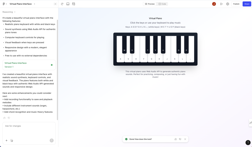 A Simple Free Piano